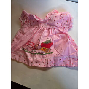 Baby Charming Originals Casual Dress 18 Months Pink Red Strawberry Shortcake vtg